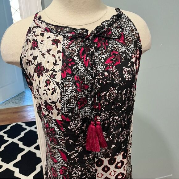 NWT INC Nomad Patch Tiered Halter-Neck Maxi Dress Size Petite Small - Picture 4 of 9